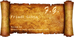 Friedl Gitta névjegykártya